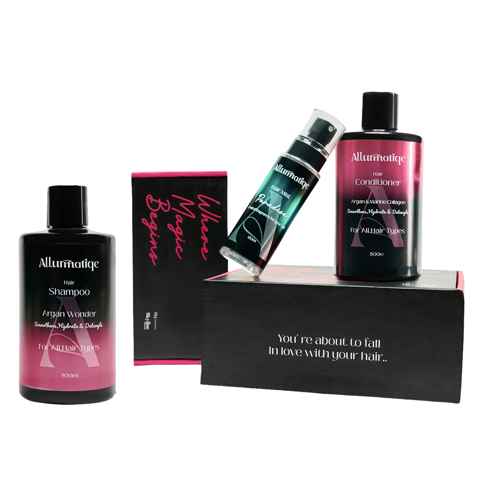 Allurmatiqe Argan Wonder Ritual - Argan Wonder Shampoo, Conditioner and Paradise Hair Mist Egypt